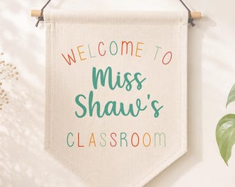 Personalised Teacher Class Room Flag, Teacher Gift, Personalised Teacher Gifts, Teacher Classroom Flag, Classroom Decor, Teacher Flag, Decor