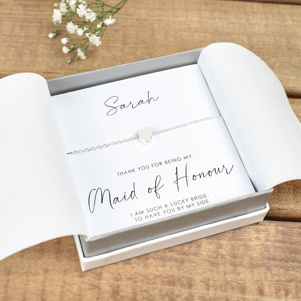 Personalised Bridesmaid Gift, Bridesmaid Jewellery, Thank You Bridesmaid Gift, Personalised Bridesmaid, Thank You Maid of Honour Gift