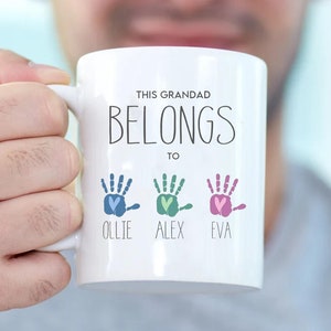 Personalised Granddad Mug, Father&#39;s Day Granddad Gift, Dad Gift, Granddad Belongs To Gift, Personalised Grandad Gift, Fathers Day Mug, Child