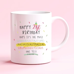 Personalised 21st Birthday Mug, Birthday Age Gift, Fun Birthday Gift, 21st Novelty Birthday Mug, Gift for Him, Custom Name Mug, Personalized