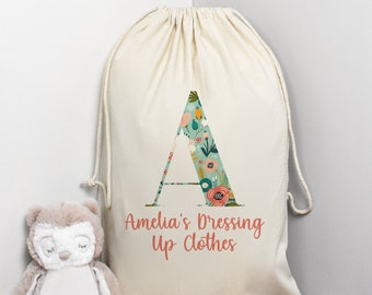 Personalised Dressing Up Bag, Personalised Toy Sack, Custom Toy Bag, Child's Storage Bag, Custom Gift Sack, Toy Bag, Toy Storage, Cotton Bag