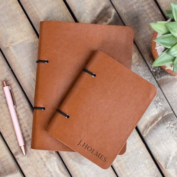 Personalised Vegan Leather Journal, Personalized Notebook, Vegan Gift, Travel Journal, Engraved Journal, Artist Sketchbook, Eco Friendly