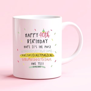 Personalised 40th Birthday Mug, 40 Birthday Age Gift, Fun Birthday Gift, Novelty Birthday Mug, Gift for Him, Custom Name Mug, Personalized