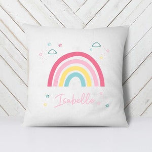 Personalised Rainbow Cushion, Personalised Rainbow Bedroom Decor, Kids Rainbow Decor, Rainbow Custom Room Decor, Rainbow Gifts, Lockdown