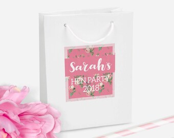 Personalised Gift Bag, DIY Personalised Party Bag, Favour Bag, Floral Party Bags and Gifts, Gift Wrapping, Birthday Gift Bags, Hen Party Bag