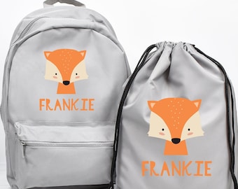 Personalised Fox Backpack, Fox School Bag, Kids Animal Rucksack, Boys School Backpack, Children Student Backpack, Unisex Backpack, Fox Bag