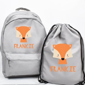Personalised Fox Backpack, Fox School Bag, Kids Animal Rucksack, Boys School Backpack, Children Student Backpack, Unisex Backpack, Fox Bag