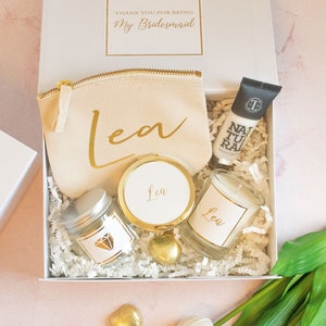 Personalised Gold Bridesmaid Proposal Gift Box, Luxury Filled Thank You Bridesmaid Box, Bridesmaid Gift Set, Wedding Thank You Gifts, 画像 1