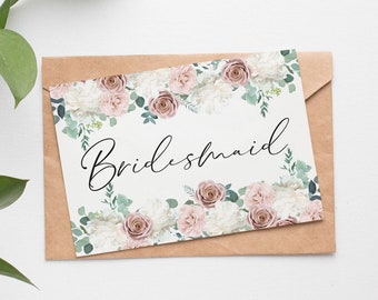 Bridesmaid Greetings Card, Bridesmaid Card, Bridesmaid Proposal Card, Bridesmaid Gift Card, Bridesmaid Gift, Maid of Honour Card