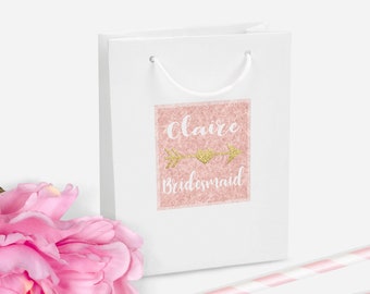 Rose Gold Personalised Gift Bag, DIY Personalised Party Bag, Favour Bag, Gold Party Bags and Gifts, Gift Wrapping, Gift Bags, Hen Party Bag