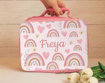 Personalised Rainbow Lunch Bag, Rainbow School Lunch Bag, Rainbow Cooler Bag, Girls School Lunch Bag Children Student, Bag School Lunch