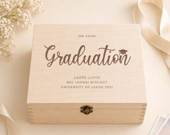 Personalised Graduation Gift Box, Graduation Memory Box, Grad Keepsake Box, Engraved College Grad Box, Grad Gift, School Graduation Box