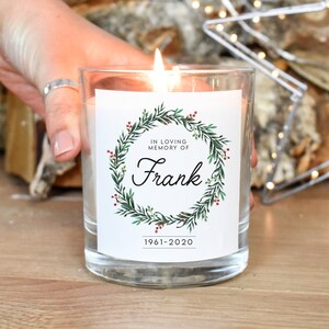 Personalised Memorial Candle, Custom Remembrance Candle, Christmas Bereavement Gift, In Loving Memory Candle, Loved One Memorial Gift