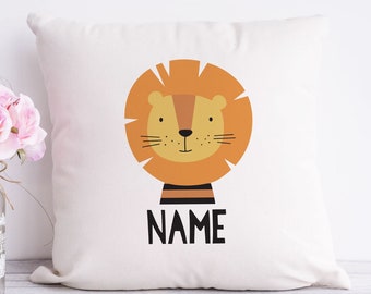 Personalised Lion Cushion, Safari Cushion Gift, Lion Nursery Gift, Jungle Lion, Nursery Decor, Personalised Cushion, Lion Cushion, Cushion