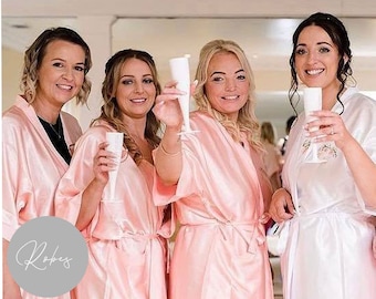 Personalised Bridesmaid Robe, Personalised Robe, Hen Party Robes Bridesmaid Gift Robe, Personalised, Bride To Be Maid Honour, Floral