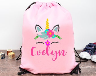 gym mag school bag nursery bag Personalised unicorn swim bag
