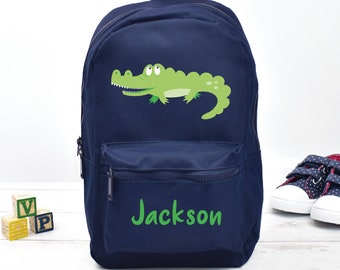alligator print backpack