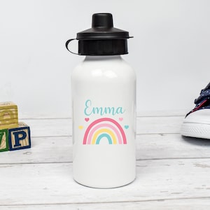 Personalised Rainbow Water Bottle, Rainbow School Bottle, Kids Rainbow Drink Bottle, Unisex School Flask, Kids Children Student Drinks Cup,