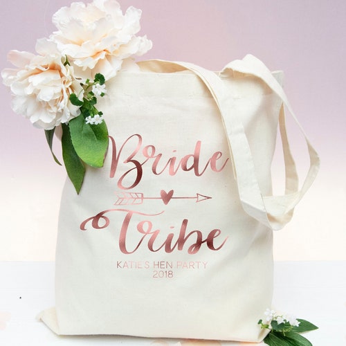 Rose Gold Hen Party Tote Bag Team Bride Tote Bag | Etsy
