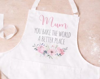 Personalised Mother's Day Apron, Mum Baking Gift, Personalised Mum Apron, Nan Mother's Day Gift, Apron Cooking Gift, Baking Gift for Her