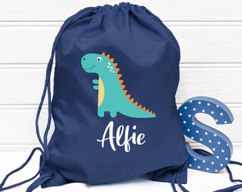 Drawstring Bag Dinosaur School PE Bag Everyday Bag Dinosaur Gym Bag Personalised PE Bag Kids School Bag Nursery Bag Dinosaur shoe Bag