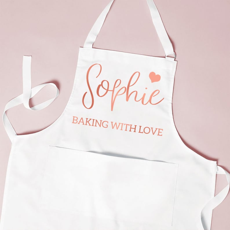 Personalised Rose Gold Apron Baking Gift Apron Cooking Gift Etsy UK
