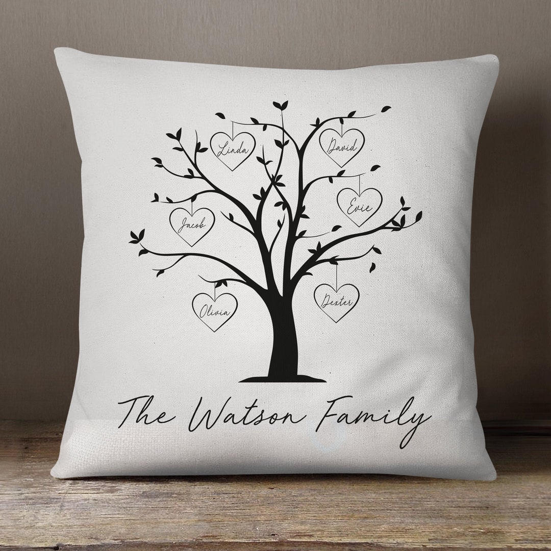 Personalised Family Tree Cushion, Mothers Day Cushion, Custom Family