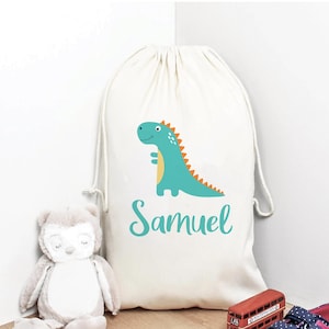 Personalised Dinosaur Toy Sack, Personalised Toy Bag, Large Toy Sack, Child&#39;s Storage Bag, Boys Toy Storage, Child&#39;s Toy, Dinosaur Bedroom