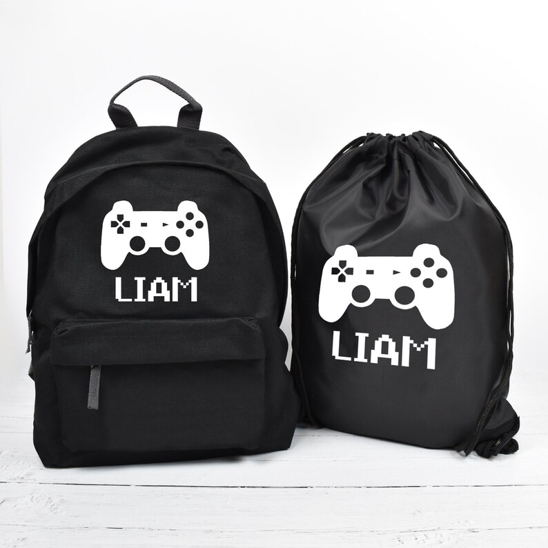 Personalised Gaming Backpack Gamer School Bag Kids Gamer Etsy