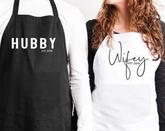 Personalised Wedding Aprons, Bride Groom Wedding Aprons, Newlywed Aprons, Mr and Mrs Aprons, Mr and Mrs Gifts, Newlywed Mr Mrs Home Gift,