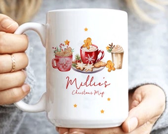 Personalised Christmas Drink Mug, Xmas Extra Large Mug Gift, Christmas Hot Drink Mug, Christmas Drinks, Large Santa Mugs, Xmas Named Mugs