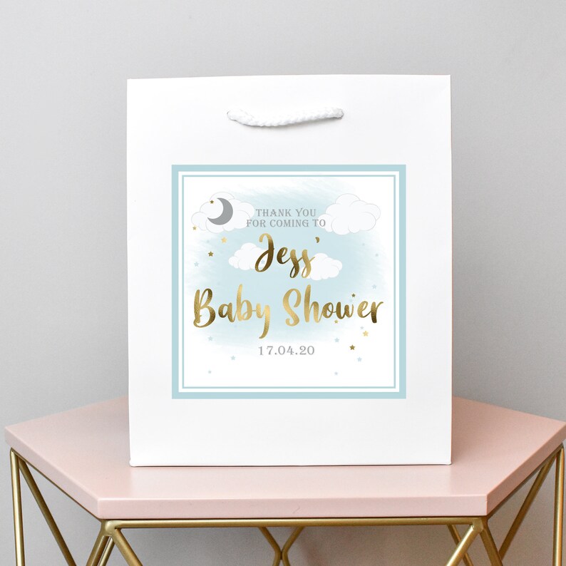 Personalised Baby Shower Gift Bag DIY Sticker Personalised Etsy UK