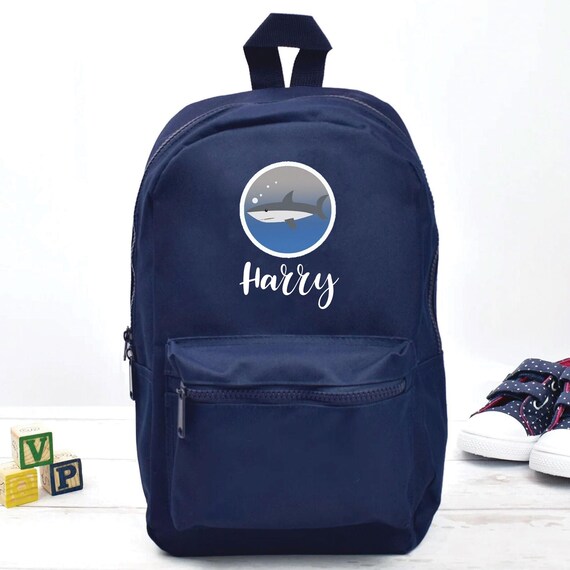 Personalised Shark Backpack, Shark School Bag, Kids Shark Rucksack, Boys School Backpack, Kids Children Student Backpack, Back To School