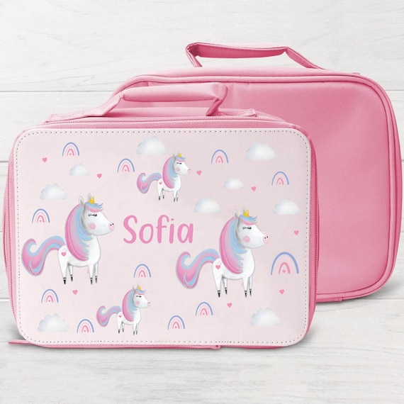 Personalised Unicorn Lunch Bag, Unicorn School Lunch Bag, Kids Unicorn  Cooler Bag, Girls School Lunch Box, Kids, Student, Back To School,