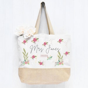 Personalised Teacher Tote Bag, Teacher Tote Bag, School Leaving Gift, Gift For Teacher, Teacher Gifts, Graduation Tote Bag Canvas, School