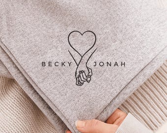 Manta personalizada para San Valentín, regalo personalizado para el Sr. y la Sra., manta de aniversario para él y para ella.