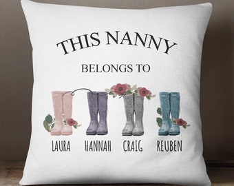 Personalised Nanny Belongs To Cushion, Christmas Grandchild Nan Gift, Grandma Gifts, Mothers Day Gifts, Mum Gifts, Mummy Throw Pillow, Gran