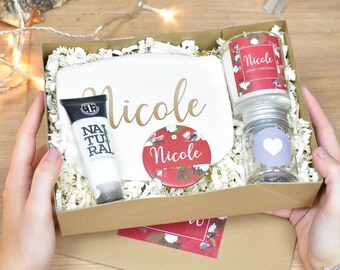 Personalised Christmas Gift Box, Personalised Gift, Christmas Present, Women Gift, Boss Gift, Christmas Gift Set For Her, Pink Gift Box