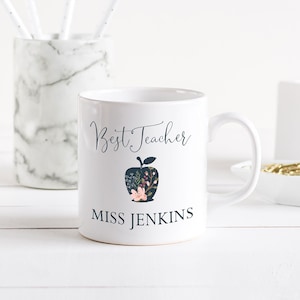 Personalised Teacher Mug, Apple Teacher Gift, Personalised Teacher Gifts, Personalised Coffee Mug, Teaching Assistant Gift, Nursery Gift