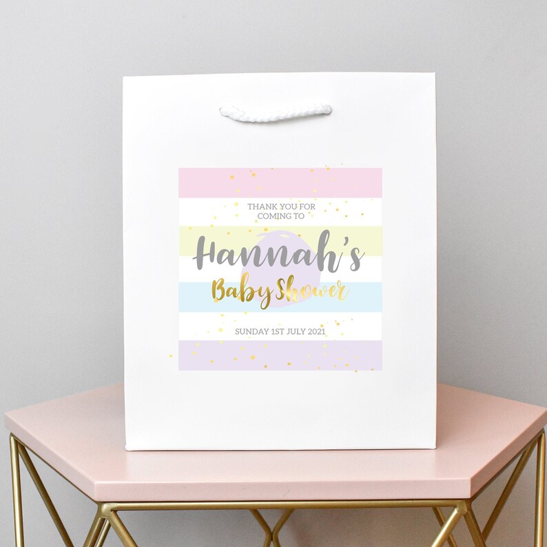 Personalised Baby Shower Gift Bag DIY Sticker Personalised Etsy UK