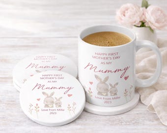 Personalised First Mother's Day as Mummy Gift, Mother's Day Mug Set, New Mum Gift, Mum Appreciation Gift, Mother's Day Mug Set
