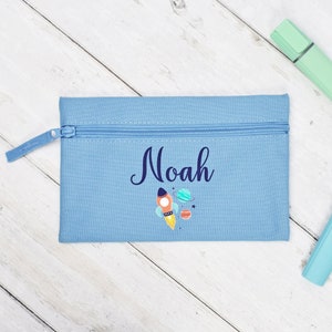 Personalised Rocket Pencil Case, Blue School Pencil Case, Personalised Pencil Case, Boys School Pencil Case, Back To School Pencil Case