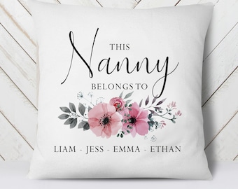 Personalised Nanny Cushion, Mother's Day Cushion, Personalised Gift for Nan, Nanny Gift, Mothers Day Gifts, Grandma Gift, Nana Cushion