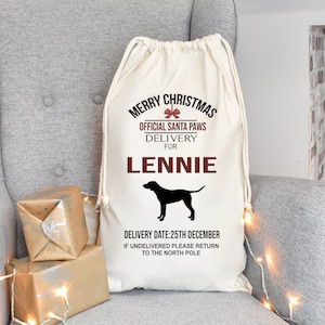 Personalised Pet Santa Sack, Dog Santa Sack, Dog Christmas Sack, Animal Christmas Eve Present Sack, Personalised Sack Bag, Your Pet Photo zdjęcie 1
