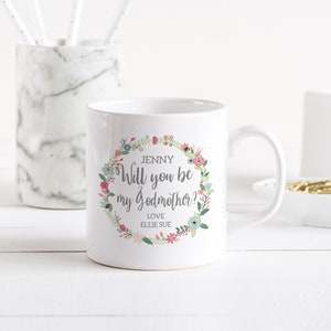 Personalised Godmother Gift, Will You Be My Godmother Mug, Godparents Mug Custom Gift, Godmother Gift, Enamel Mug, Personalised Mug, For Her