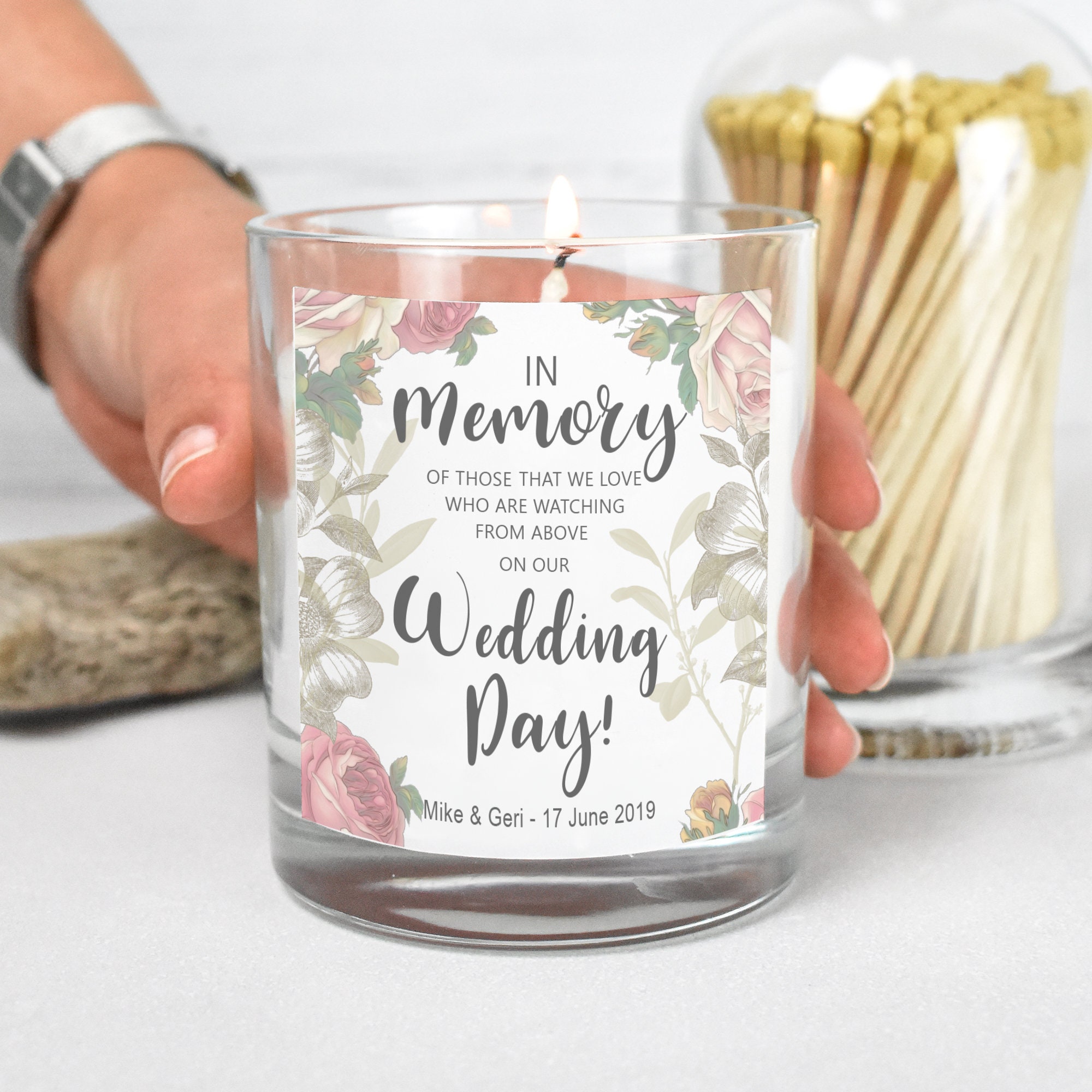 Candle Personalised Wedding Memorial Candle Wedding Etsy