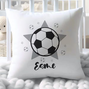 Personalised Football Cushion, Sports Gift, Boys Decoration, Bedroom Cushion, Kids Football Cushion, Kids Sports Theme Bedroom, Bedroom