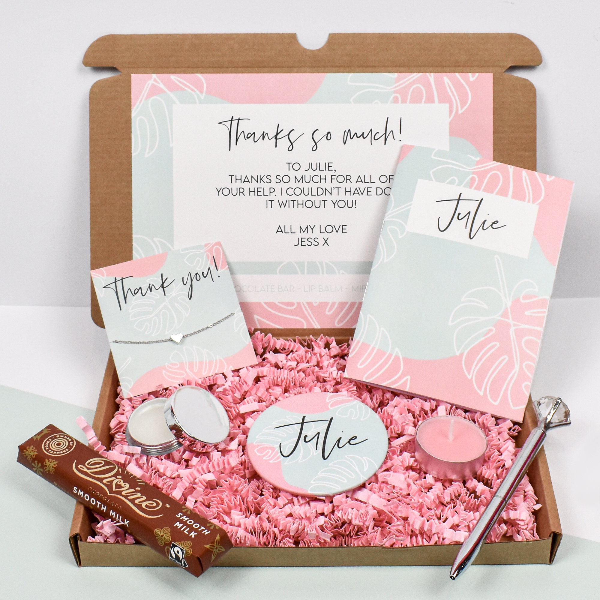 Personalised Thank You Gift Box Letter Box Gifts Thank You Etsy UK