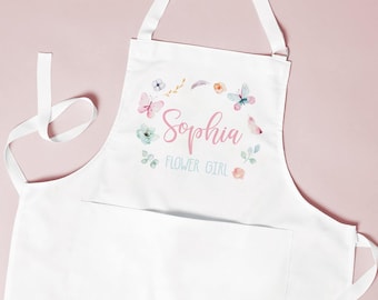 Personalised Flower Girl Apron, Wedding Flower Girl Apron, Flower Girl Gifts, Flower Girl Dress Cover Up, Flower Girl Accessories, Wedding