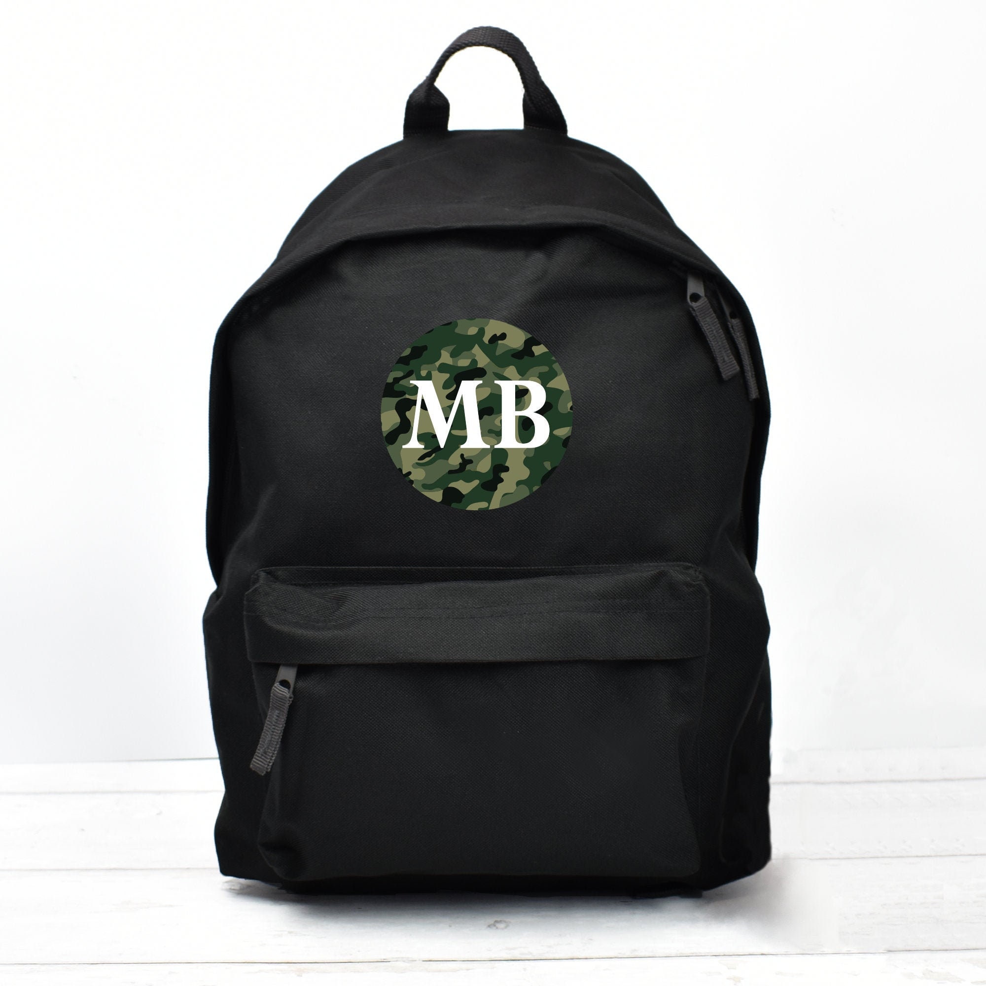 Black Fashionable Camouflage Print Student Backpack School Rucksack 